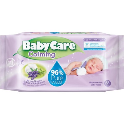 Babycare Μωρομάντηλα Calming Pure Water (63 τεμ.)