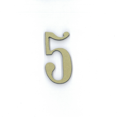 Νούμερο "5" Πλαστικό Χρυσό 5x3cm