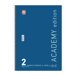 Academy Τετράδιο Σπιράλ A4 2 θεμάτων Μπλε