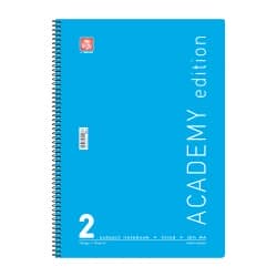 Academy Τετράδιο Σπιράλ A4 2 θεμάτων Γαλάζιο