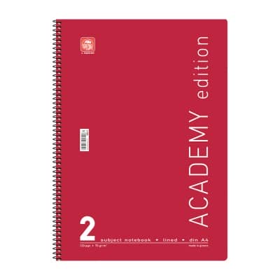 Academy Τετράδιο Σπιράλ A4 2 θεμάτων Κόκκινο