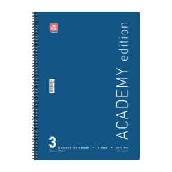 Academy Τετράδιο Σπιράλ A4 3 θεμάτων Μπλε