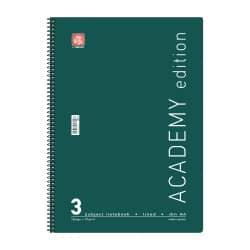 Academy Τετράδιο Σπιράλ A4 3 θεμάτων Πράσινο