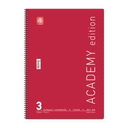 Academy Τετράδιο Σπιράλ A4 3 θεμάτων Κόκκινο