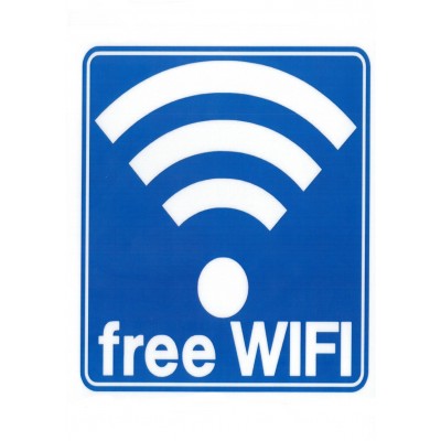 Πινακίδα Σήμανσης "Free Wifi" 21,5x25,5cm  