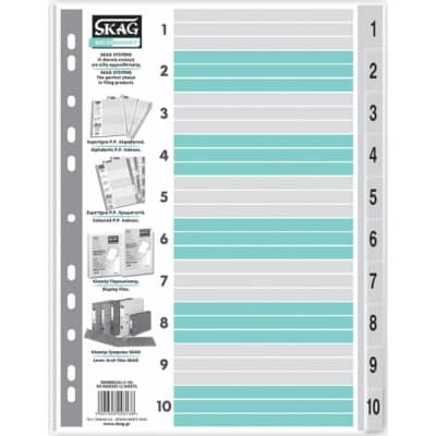 SKAG SYSTEMS Διαχωριστικά Αριθμητικά Πλαστικά 1-10 Θέματα Α4