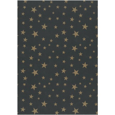 Χαρτόνι Κάνσον Αστέρια Μαύρο-Χρυσό 50*68cm 300gr