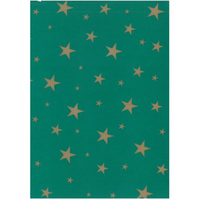 Χαρτόνι Κάνσον Αστέρια Πράσινο-Χρυσό 50*68cm 300gr