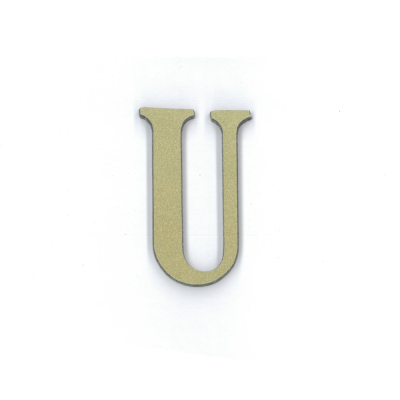 Γράμμα "U" Πλαστικό Χρυσό 5x3cm