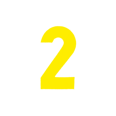 Αυτοκόλλητο Νούμερο "2" Κίτρινο 2,5x3cm