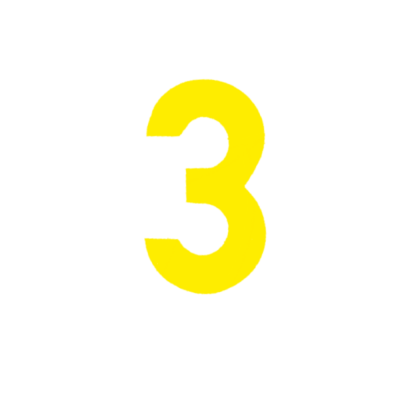 Αυτοκόλλητο Νούμερο "3" Κίτρινο 2,5x3cm