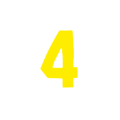 Αυτοκόλλητο Νούμερο "4" Κίτρινο 2,5x3cm