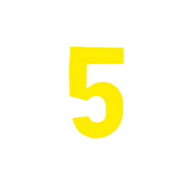 Αυτοκόλλητο Νούμερο "5" Κίτρινο 2,5x3cm
