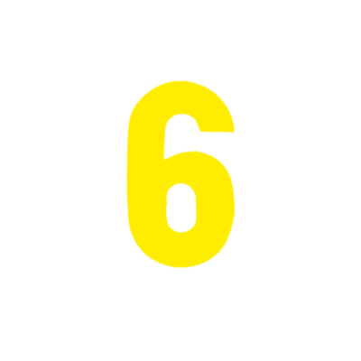 Αυτοκόλλητο Νούμερο "6" Κίτρινο 2,5x3cm
