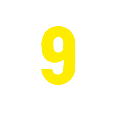Αυτοκόλλητο Νούμερο "9" Κίτρινο 2,5x3cm