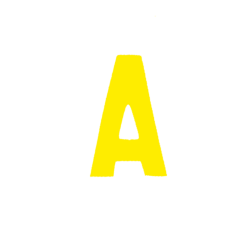 Αυτοκόλλητο Γράμμα "Α" Κίτρινο 2.5x3cm