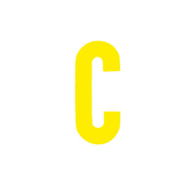 Αυτοκόλλητο Γράμμα "C" Κίτρινο 2,5x3cm