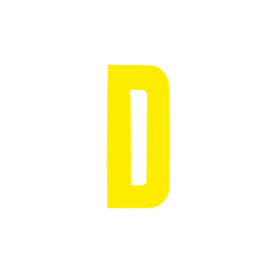 Αυτοκόλλητο Γράμμα "D" Κίτρινο 2,5x3cm