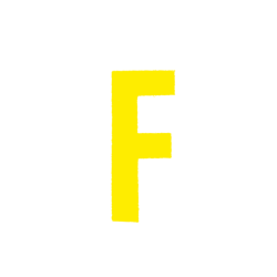 Αυτοκόλλητο Γράμμα "F" Κίτρινο 2,5x3cm
