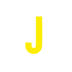 Αυτοκόλλητο Γράμμα "J" Κίτρινο 2,5x3cm