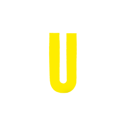 Αυτοκόλλητο Γράμμα "U" Κίτρινο 2,5x3cm