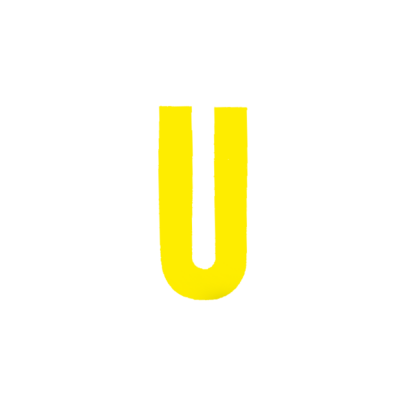 Αυτοκόλλητο Γράμμα "U" Κίτρινο 2,5x3cm