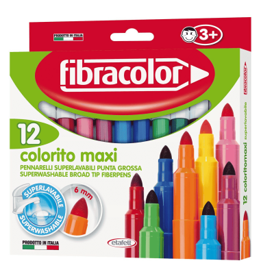 Fibracolor Μαρκαδόροι Colorito Maxi 12 Χρώματα