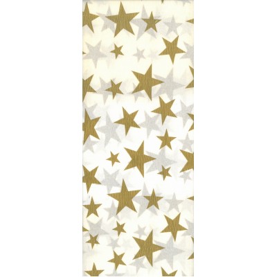 Χαρτί Γκοφρέ 0.50cm x 2.00m Αστέρια Λευκό-Χρυσό