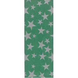 Χαρτί Γκοφρέ 0.50cm x 2.00m Αστέρια Πράσινο-Ασημί