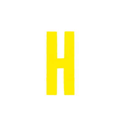 Αυτοκόλλητο Γράμμα "Η" Κίτρινο 2,5x3cm