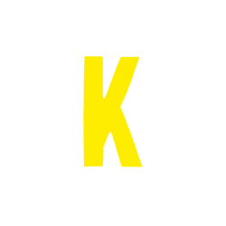 Αυτοκόλλητο Γράμμα "Κ" Κίτρινο 2,5x3cm