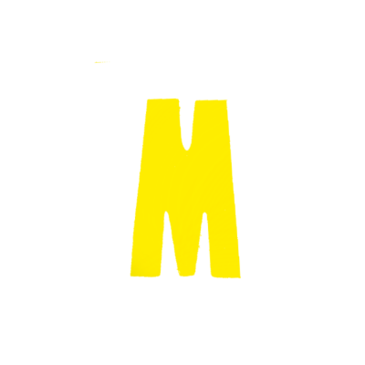 Αυτοκόλλητο Γράμμα "Μ" Κίτρινο 2,5x3cm