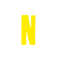 Αυτοκόλλητο Γράμμα "Ν" Κίτρινο 2,5x3cm