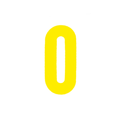Αυτοκόλλητο Γράμμα "Ο" Κίτρινο 2,5x3cm