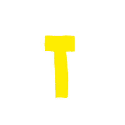 Αυτοκόλλητο Γράμμα "Τ" Κίτρινο 2,5x3cm
