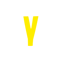 Αυτοκόλλητο Γράμμα "Υ" Κίτρινο 2,5x3cm