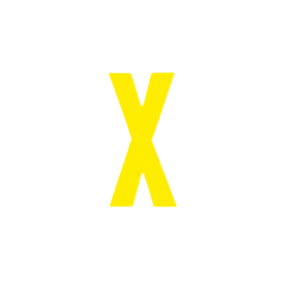 Αυτοκόλλητο Γράμμα "Χ" Κίτρινο 2,5x3cm
